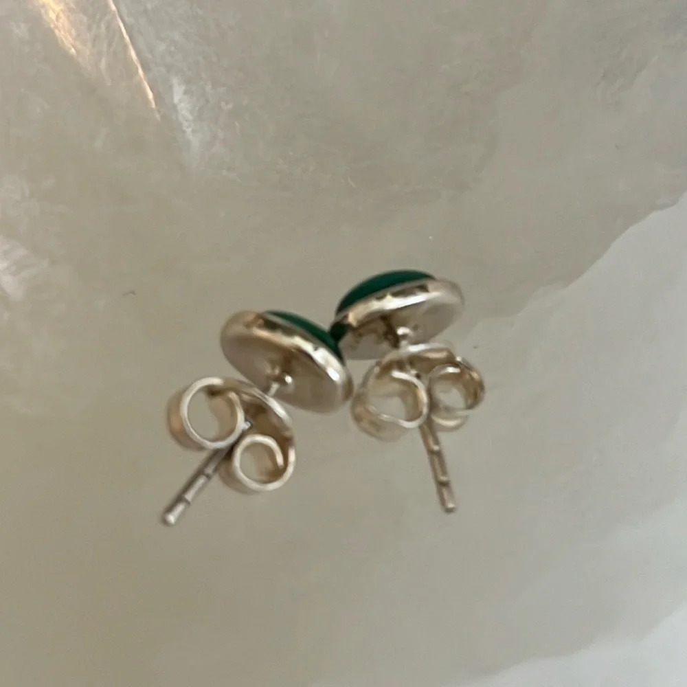 925 Solid Sterling Silver Gemstone Green Chalcedo… - image 2